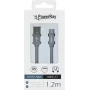 PowerRay Datenkabel PR-DCUC120TGY USB-A auf USB-C 1,2 m Textil Grau Geflochten Schnellladen & 5 Gbps Daten-Synchronisation