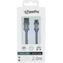 PowerRay USB-auf-Micro-USB-Datenkabel, 2 m, Textilgrau, Blister PR-DCUM200TGY