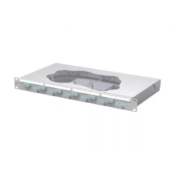METZ CONNECT Spleiß-Patchpanel 12xSC Duplex OM3, 1U, Lichtgrau 150455BA12-F
