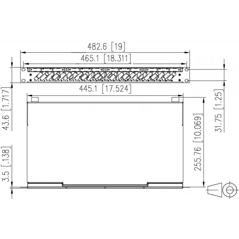 METZ CONNECT 24-Port SC-Duplex OS2 Singlemode Glasfaser-Splice-Patchpanel, 1U 19 inch Rackmontage, Lichtgrau 150459E224-E