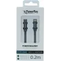 PowerRay USB-C auf Lightning Datenkabel 0,2m Textil Grau PR-DCCL020TGY
