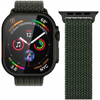 VONMÄHLEN Woven Loop für Apple Watch 40/41/42mm, Olive Black