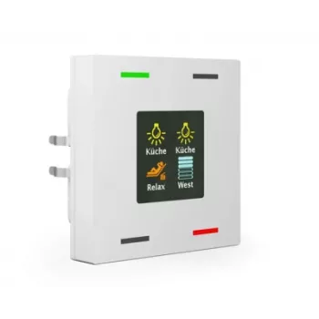 MDT BE-TAS63T4.01 KNX Smart 63 Glas-Taster 4-fach mit Farbdisplay und Temperatursensor, Studio Weiß Glänzend