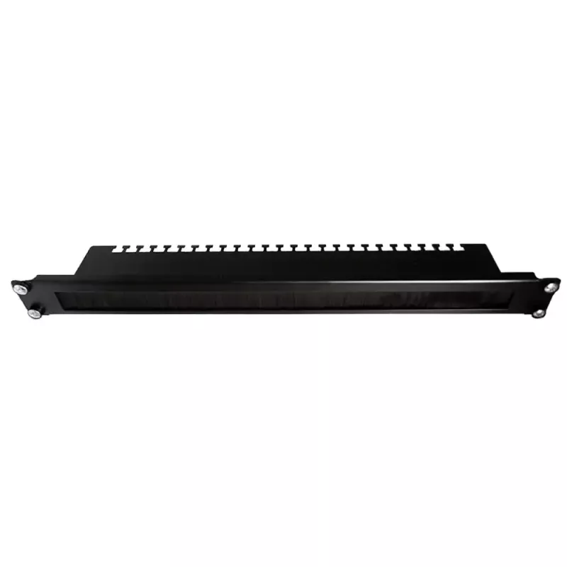 IT-BUDGET 19 inch Kabelmanagement-Panel mit Bürstenleiste und Zugentlastungsschienen, 1U, Schwarz 90ITBKDFPKL1HES