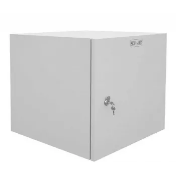 IT-BUDGET 19 inch Wandgehäuse Netzwerkschrank Easy - Stahltür - 12U - B 600 x T 600 mm - Stahlblech - Lichtgrau (90RR19CWV1266MG)