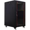 IT-BUDGET 19 inch Netzwerkschrank SRK - 22U - 600x800 mm - Glastür vorne / Stahltür hinten - vormontiert - Schwarz (99ITB19SRK2268GSNM)