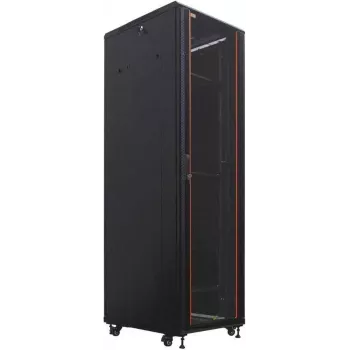 IT-BUDGET 19 inch Netzwerkschrank SRK - 38U - 600x800 mm - Glas-/Massivtür - Montiert - Schwarz (99ITB19SRK3868GSNM)