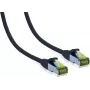 IT-BUDGET Vollkupfer Premium Patchkabel Cat.6A mit Cat.7 Rohkabel, 600 MHz, halogenfrei, PoE+, 10 Gbit, Schwarz, 3 m 90ITB6A7PK3S