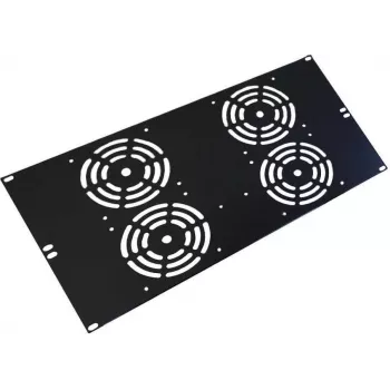 IT-BUDGET 19 inch Lüfterpanel für 4 Lüfter - 120x120 mm - 6U - Schwarz (90ITBSRK19XNOFAN4S)