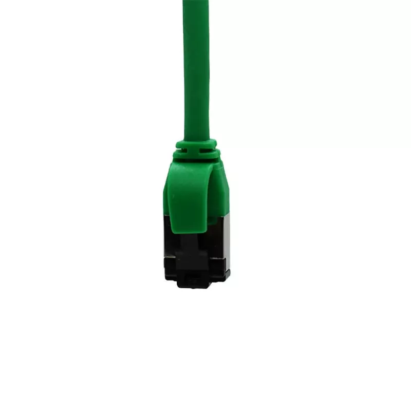 IT-BUDGET Cat.8.1 Slim Patchkabel, S/FTP, 40 Gbps, 2000 MHz, Grün, 0,15 m 90ITBSLIM81PK015GR