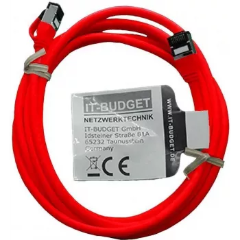IT-BUDGET Cat.8.1 Slim Ethernet Patchkabel, S/FTP, 40Gbps, 2000MHz, LSZH, PoE+, Rot, 2m 90ITBSLIM81PK2R