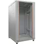 IT-BUDGET 19 inch Netzwerkschrank SRK - 18U - 600x800 mm - Glas-/Stahltür - Flatpack - Lichtgrau 90ITB19SRK1868GGN
