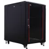 IT-BUDGET 19-Zoll-Netzwerkschrank SRK - 18U - 600x1000 mm - Glas-/Stahltür - vormontiert - Schwarz (99ITB19SRK18610GSNM)