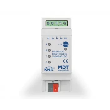MDT BE-04024.02 Binäreingang 4-fach 2TE REG 24V AC/DC