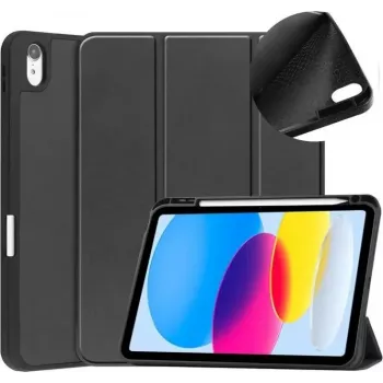 DIGISTOR HK drivego Hülle für iPad 11. Generation A16 2025 / 10. Generation 2022 (11/10,9 Zoll) mit Stifthalter, dreifach faltbarem Standfuß, Auto Sleep/Wake, flexiblem TPU-Cover für iPad 10. Gen/11. Gen, Schwarz