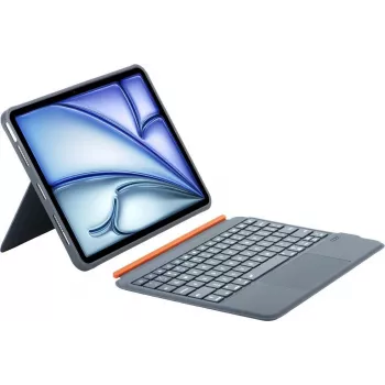 DIGISTOR HK Inateck KB04122 Tastaturhülle mit Touchpad für iPad 11 inch A16 / Air M3-M2 / Pro, abnehmbar, beleuchtet, QWERTZ deutsches Layout, graphitgrau