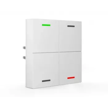 MDT BE-TAL63T4.01 KNX Glas-Tastsensor 4-fach mit RGBW-Status-LEDs, Temperatur-, Näherungs- und Helligkeitssensoren, Studio Weiß Glänzend