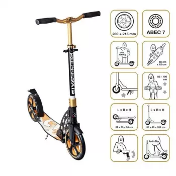 MUUWMI Six Degrees Aluminium-Tretroller 230/215 mm Gold