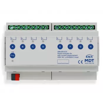 MDT AMI-0816.03 KNX Schaltaktor, 8-Kanal, 16/20 A, 230 V, 8 TE, DIN Rail