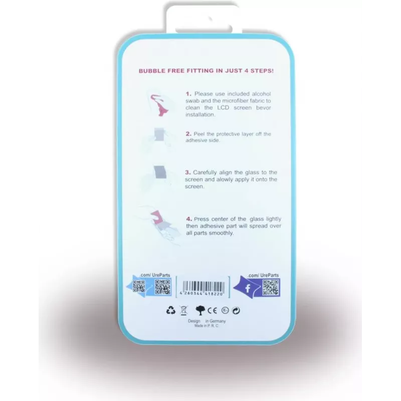 UreParts Premium Panzerglas Displayschutzfolie für Apple iPhone X / XS / 11 Pro (160490)