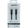 PowerRay USB-C auf Lightning MFi geflochtenes Kabel 2m Schwarz PR-DCCL200TBK