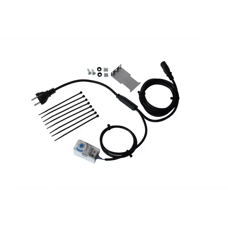 IT-BUDGET Lüfter-Montagekit mit Thermostat, Halterung, Kabel und Montagematerial - Einstellbar 0-60°C (90ITBTKD180603KTH)