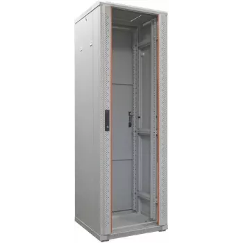 IT-BUDGET 19 inch Netzwerkschrank SRK - 38U - 600x800 mm - Glas-/Stahltür - Flatpack - Lichtgrau 90ITB19SRK3868GGN