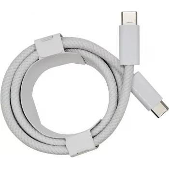 PowerRay USB-C auf USB-C 240W Nylongeflochtenes Kabel, 2m, Weiß, Bulk 4260357351163