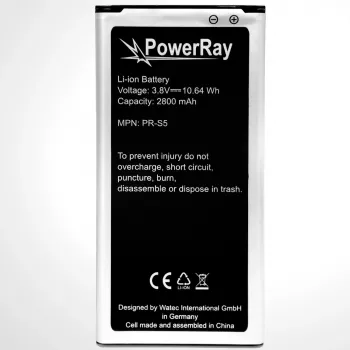 PowerRay Akku PR-S5 für Samsung Galaxy S5, 2800 mAh, Bulk (PR-S5)