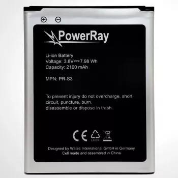 PowerRay Akku PR-S3 für Samsung Galaxy S3, 2100 mAh, Bulk