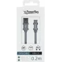 PowerRay Datenkabel PR-DCUC020TGY, USB-A auf USB-C, 0,2 m, Textilgrau, Blister