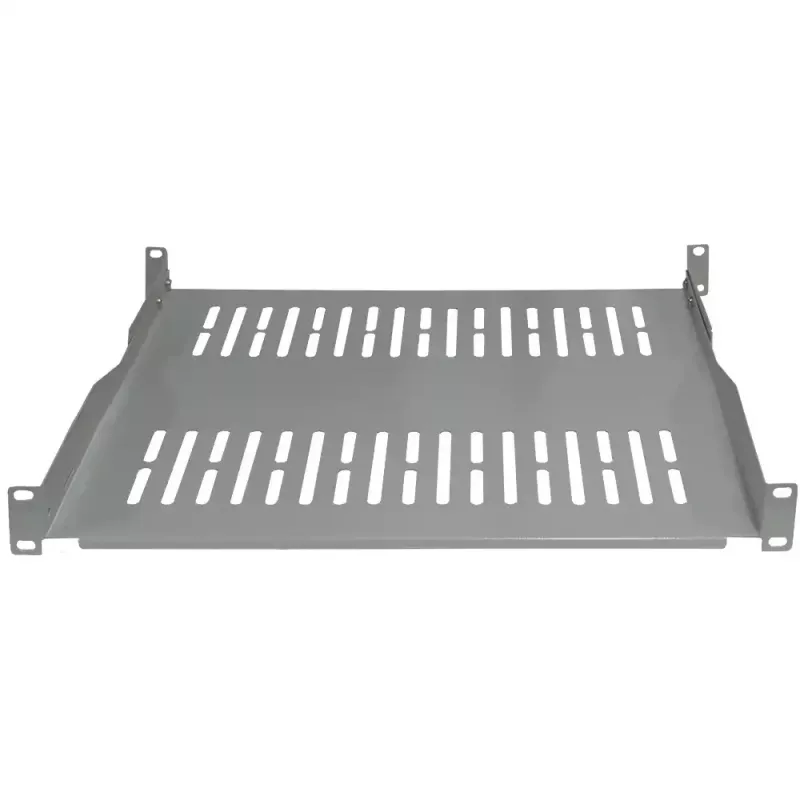 IT-BUDGET 19 inch Rack-Einlegeboden / Geräteablage - 80 kg Traglast - 350 mm Tiefe - Tiefenvariable Montage - Hellgrau (90ITB19FBX350G)