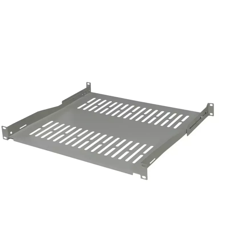 IT-BUDGET 19 inch Rack-Einlegeboden / Geräteablage - 80 kg Traglast - 350 mm Tiefe - Tiefenvariable Montage - Hellgrau (90ITB19FBX350G)