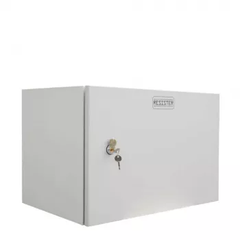 IT-BUDGET 19 inch Wandgehäuse Netzwerkschrank Easy - Massive Stahltür - 6U - B 600 x T 400 mm - Stahlblech - Lichtgrau (90RR19CWV664MG)