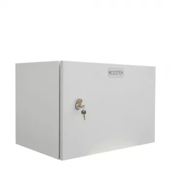 IT-BUDGET 19 inch Wandgehäuse Netzwerkschrank Easy - Massive Stahltür - 6U - B 600 x T 400 mm - Stahlblech - Lichtgrau (90RR19CWV664MG)