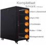 IT-BUDGET 19 inch Netzwerkschrank SRK Komplettset 27U 600x600 mm Glas-/Stahltür Schwarz 99ITB19SRK2766GSM