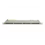 IT-BUDGET 19 inch Superflaches 0,5U vollständig geschirmtes Cat.6A 24-Port PoE++ Patchpanel, Hellgrau 90ITBPP6A05G