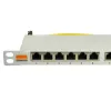 IT-BUDGET 19 inch Superflaches 0,5U vollständig geschirmtes Cat.6A 24-Port PoE++ Patchpanel, Hellgrau 90ITBPP6A05G