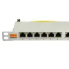 IT-BUDGET 19 inch Superflaches 0,5U vollständig geschirmtes Cat.6A 24-Port PoE++ Patchpanel, Hellgrau 90ITBPP6A05G