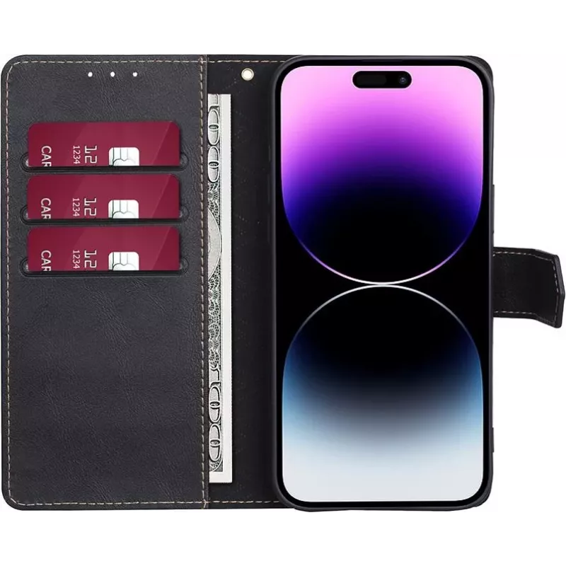 CYOO Premium BookCase Wallet Hülle für Apple iPhone 14 Pro Max – Schwarz CY122794