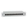 IT-BUDGET 10 inch Patch Panel - Geschirmt - Cat.6A - 500MHz - 12 Port RJ45 - PoE+ fähig - 1U - Grau (90ITB10PP6AG)