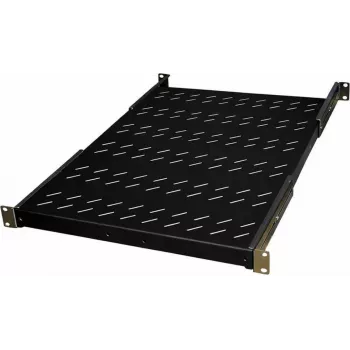 IT-BUDGET 19 inch Festboden / Geräteboden - 150 kg Traglast - 650 mm Tiefe - Tiefenvariable Montage - Schwarz (90ITB19FBX650S)