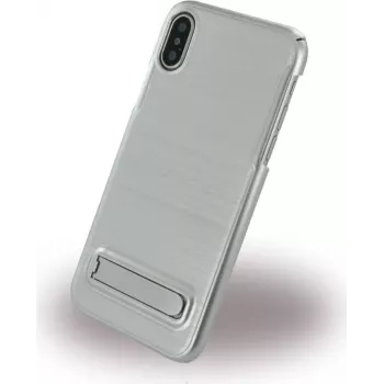 CYOO Brushed Stand Hülle für Apple iPhone X / XS - Silber