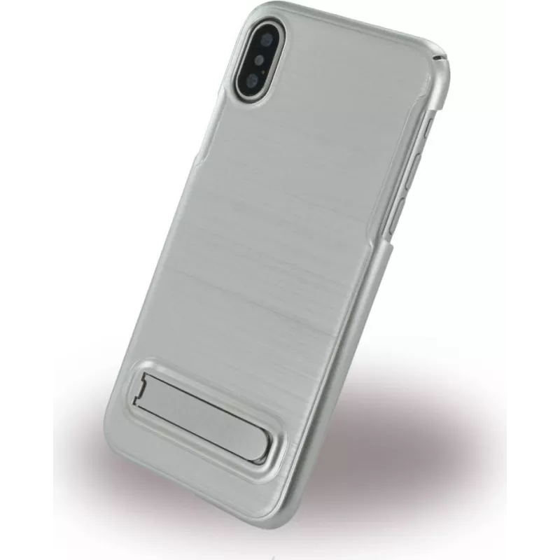 CYOO Brushed Stand Hülle für Apple iPhone X / XS - Silber