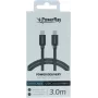 PowerRay USB-C auf Lightning geflochtenes Kabel 3m Textil Grau PR-DCCL300TGY