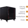 IT-BUDGET 19 inch Netzwerkschrank SRK - 12U - 600x800 mm - Glas-/Stahltür - Flatpack - Schwarz (90ITB19SRK1268GSN)