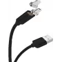 CYOO Magnetisches USB-Lade- und Datenkabel – 2-in-1 Micro USB & Lightning auf USB – 1m – Schwarz