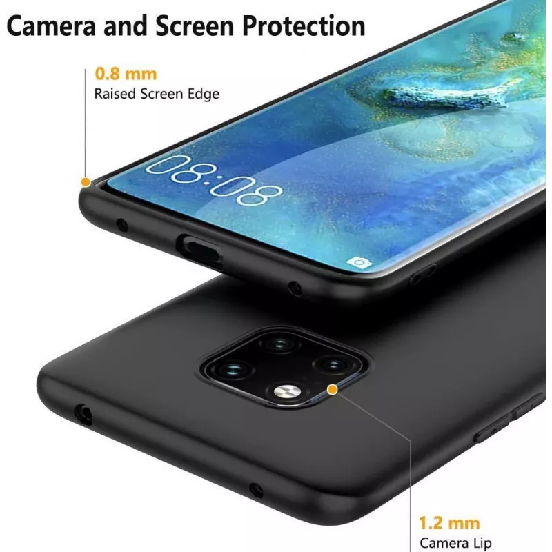 CYOO Premium Liquid Silikon Hülle für Huawei Mate 20 Pro - Schwarz