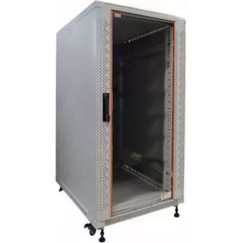 IT-BUDGET 19 inch Netzwerkschrank SRK - 22U - 600x800 mm - Glas-/Stahltür - vormontiert - Lichtgrau 99ITB19SRK2268GGNM