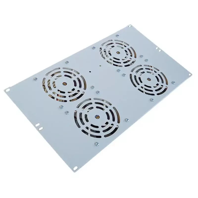 IT-BUDGET Leise 19 inch Lüftereinheit 6U, 4 Lüfter, 430 m³/h, Hellgrau (99ITB19SLUG)